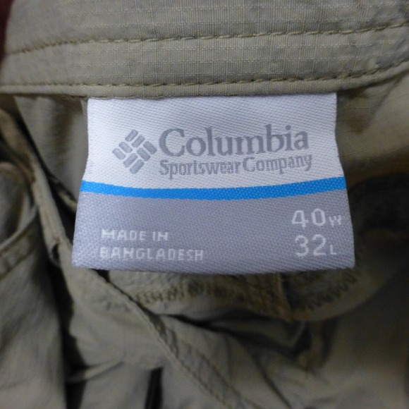 Columbia PFG Pants Mens 40x32 Convertible Hiking Zip Off Khaki Fishing Outdoor - Picture 6 of 14